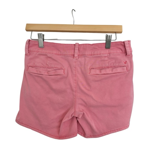 American Eagle Outfitters Twill Shorts Midi Super Stretch Pink Size 4 - Picture 3 of 7